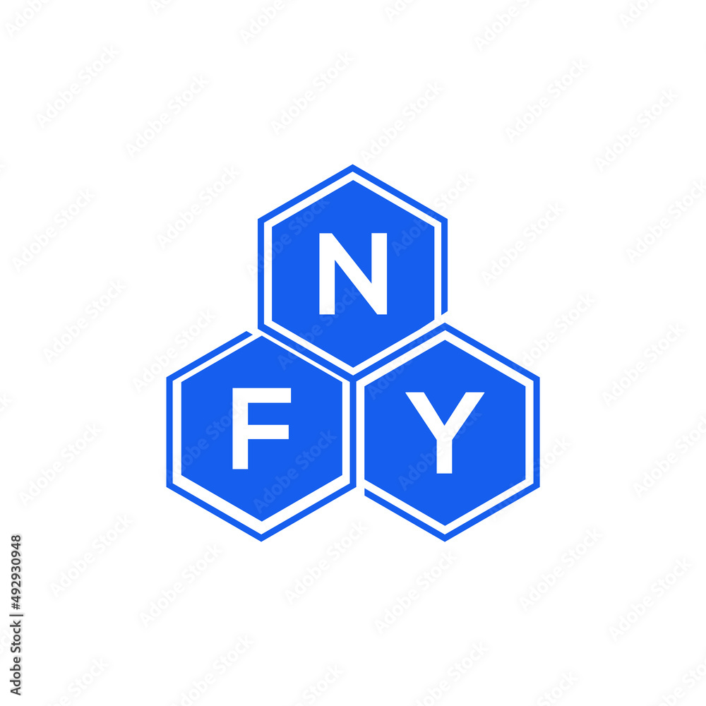 NFY letter logo design on White background. NFY creative initials letter logo concept. NFY letter design. 