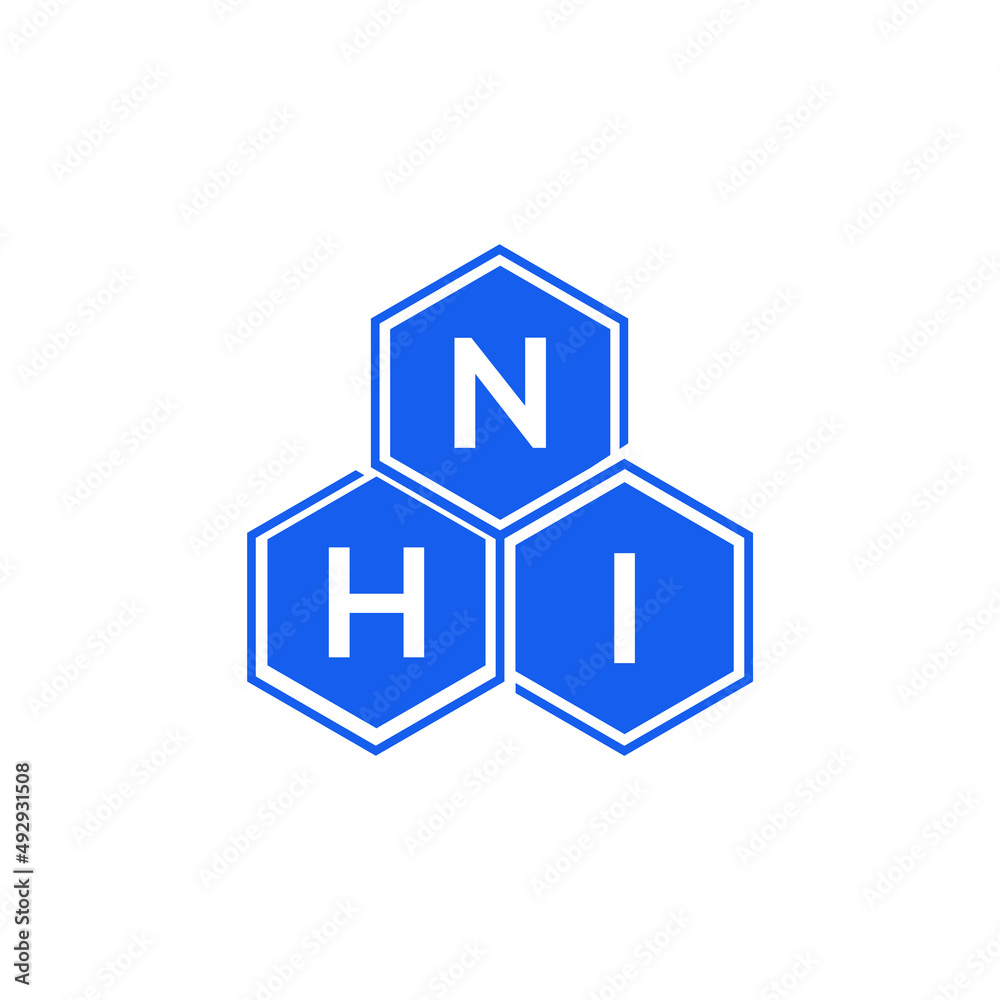 NHI letter logo design on White background. NHI creative initials letter logo concept. NHI letter design. NHI letter logo design on White background. NHI creative initials letter logo concept. NHI letter design.