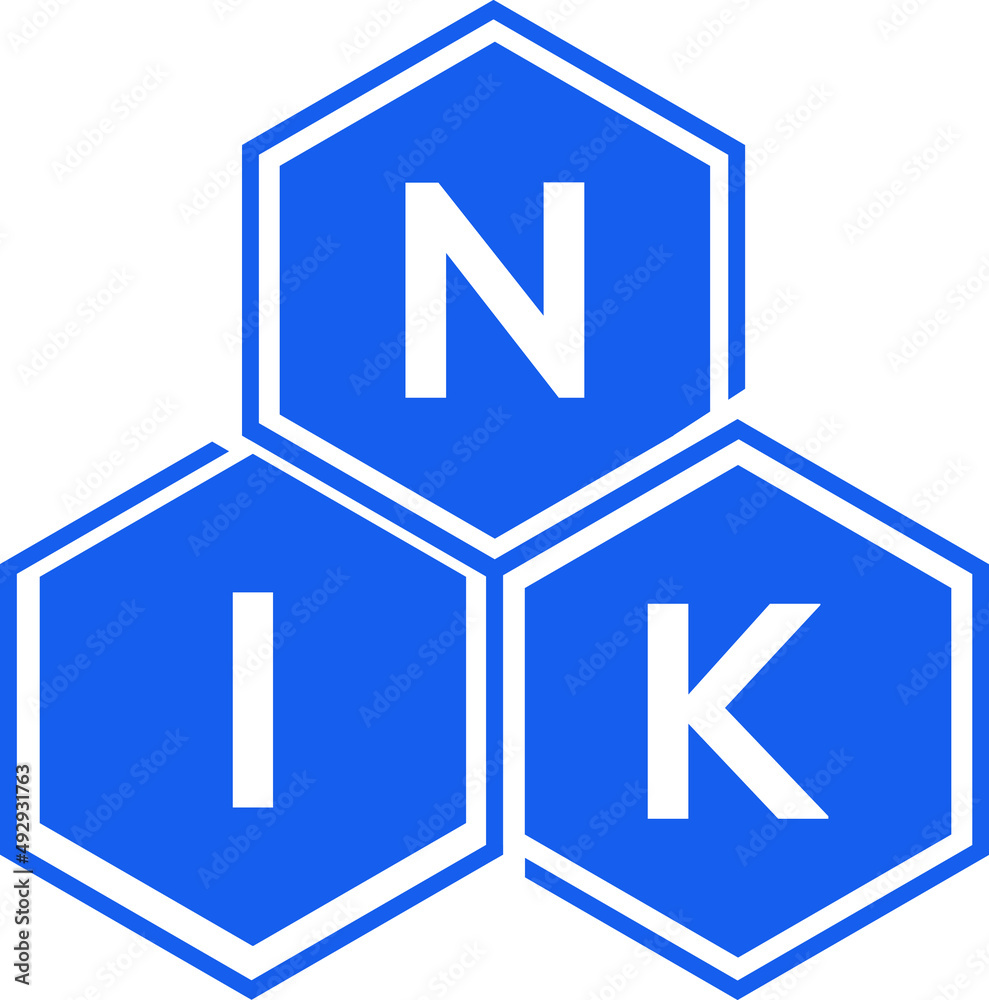 NIK letter logo design on White background. NIK creative initials letter logo concept. NIK letter design.  - obrazy, fototapety, plakaty 