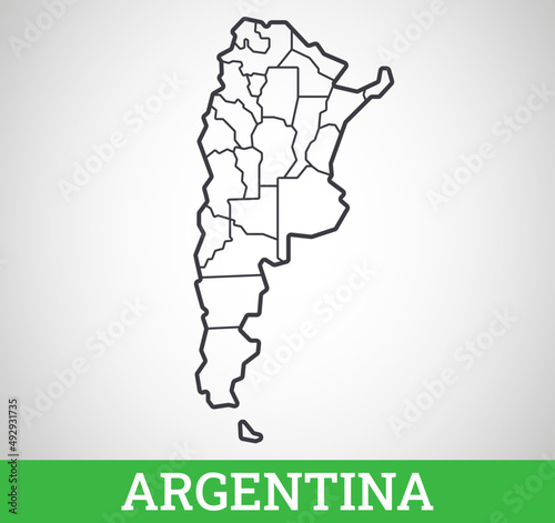 Simple outline map of Argentina. Vector graphic illustration.