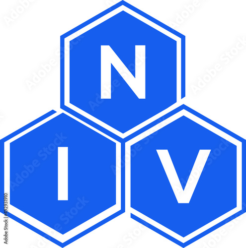 NIV letter logo design on White background. NIV creative initials letter logo concept. NIV letter design.  photo