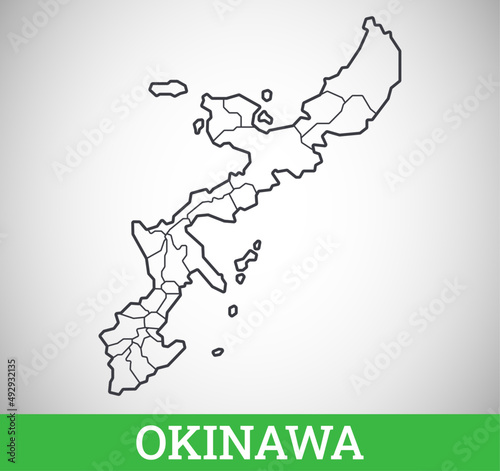 Simple outline map of Okinawa. Vector graphic illustration.