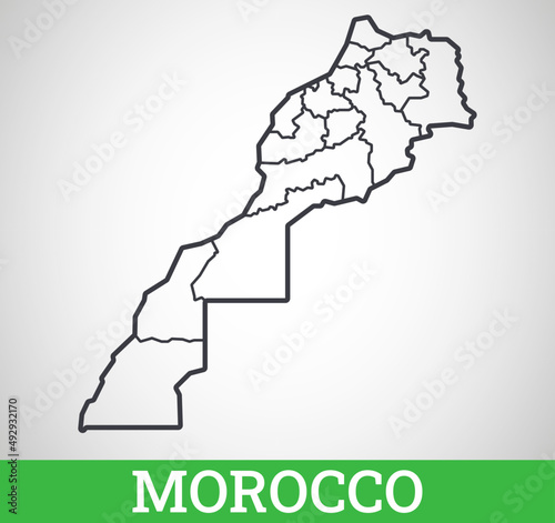 Simple outline map of Morocco. Vector graphic illustration.