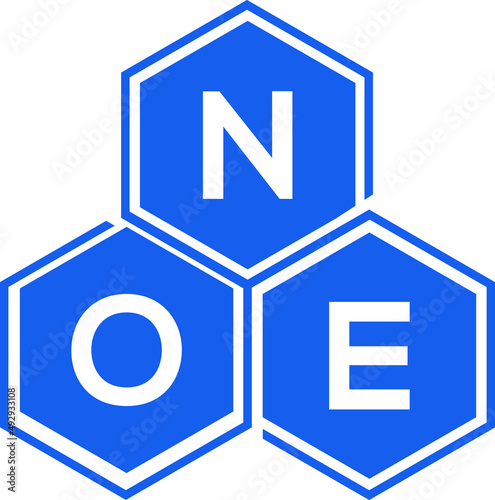 NOE letter logo design on White background. NOE creative initials letter logo concept. NOE letter design. 