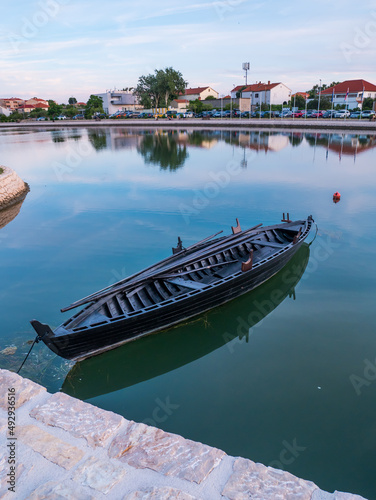 Old medieval ship in town Nin, Dalmatia, Croatia photo