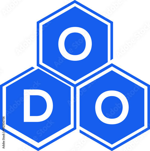 ODO letter logo design on White background. ODO creative initials letter logo concept. ODO letter design.  photo