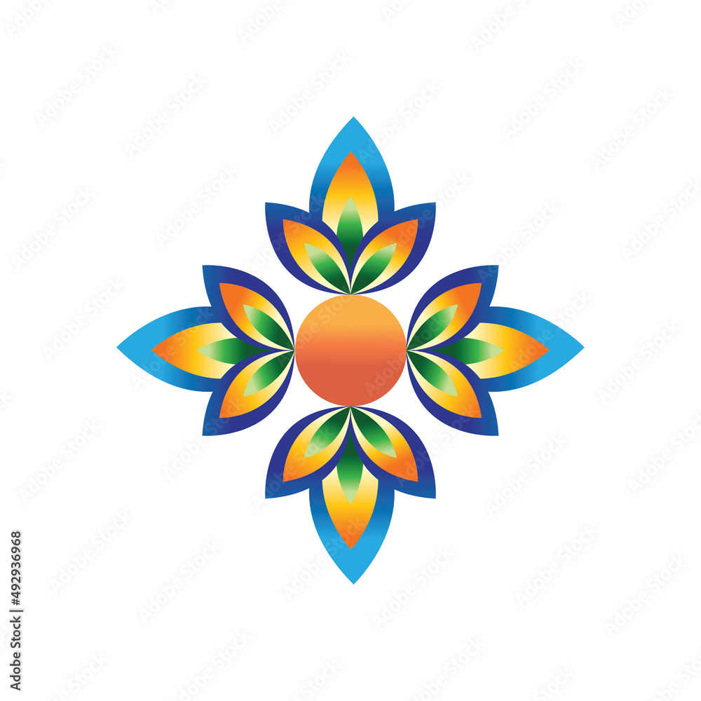 flower pattern circular mandala design vector gradient illustration