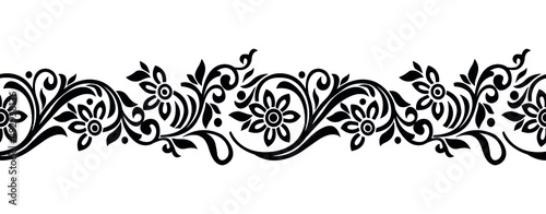 Ornamental floral vine border design