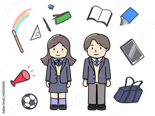 学生生活を謳歌する制服姿の男女学生
