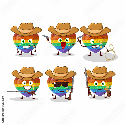 Cool cowboy pop it love cartoon character with a cute hat