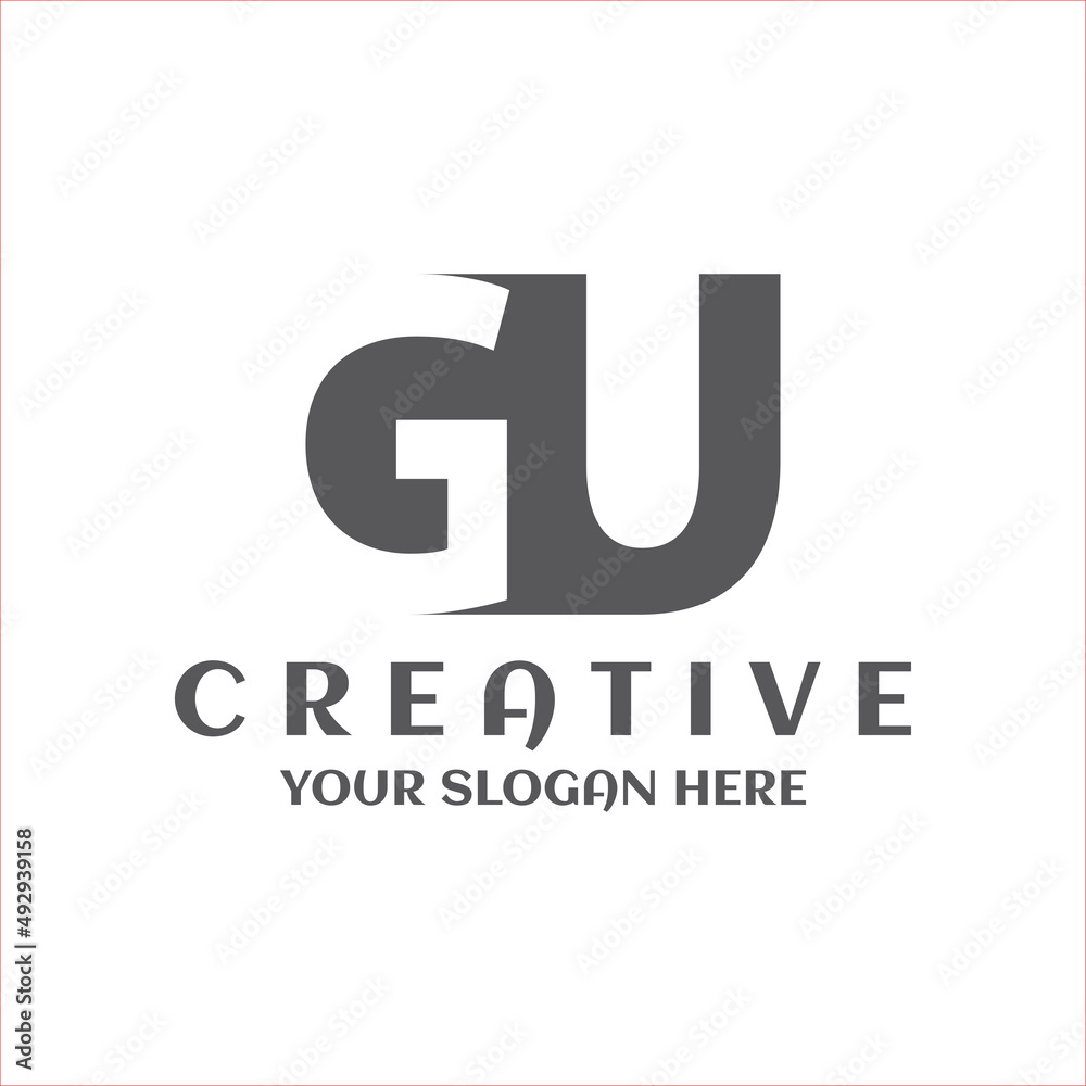 Creative minimal GU capital logo. G U template Creative minimal GU capital logo. G U template