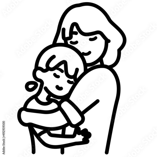 Hug with family