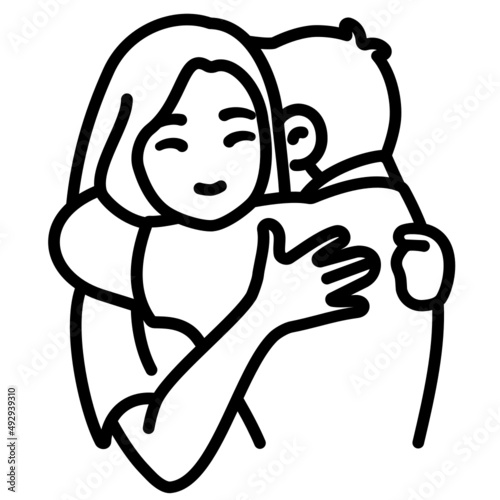 Hug with couple