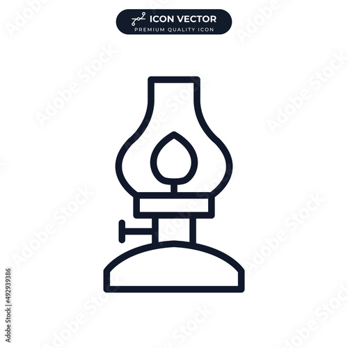 kerosene lamp. oil lamp icon symbol template for graphic and web design collection logo vector illustration