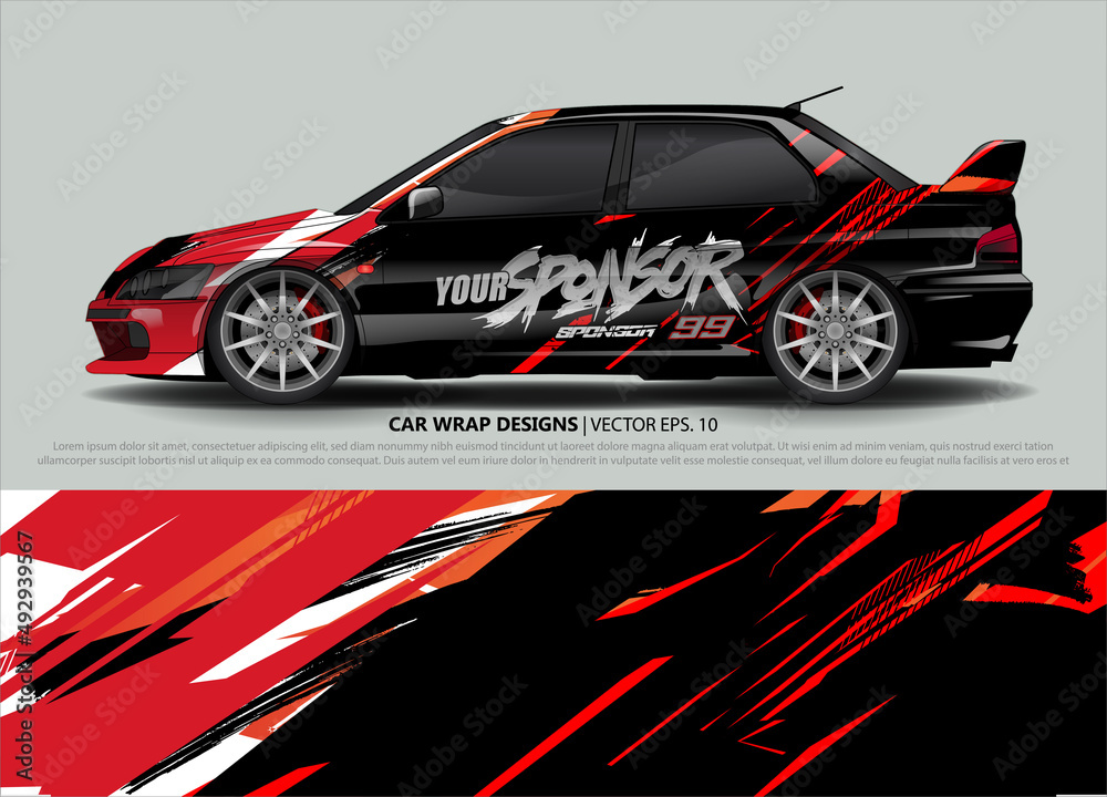 Car wrap decal design vector. abstract Graphic background kit designs for vehicle, race car, rally, livery, sport car
Car wrap decal design vector. abstract Graphic background kit designs for vehicle, race car, rally, livery, sport car