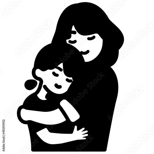 Hug with family