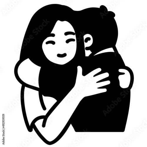 Hug with couple