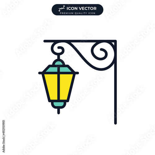 street light icon symbol template for graphic and web design collection logo vector illustration