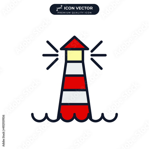lighthouse icon symbol template for graphic and web design collection logo vector illustration