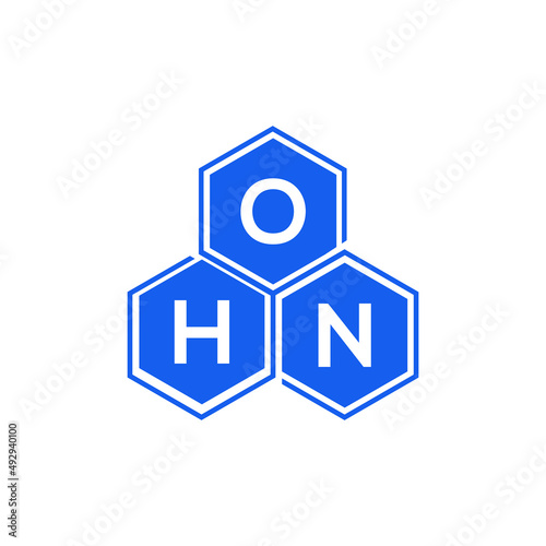 OHN letter logo design on White background. OHN creative initials letter logo concept. OHN letter design. 
 photo