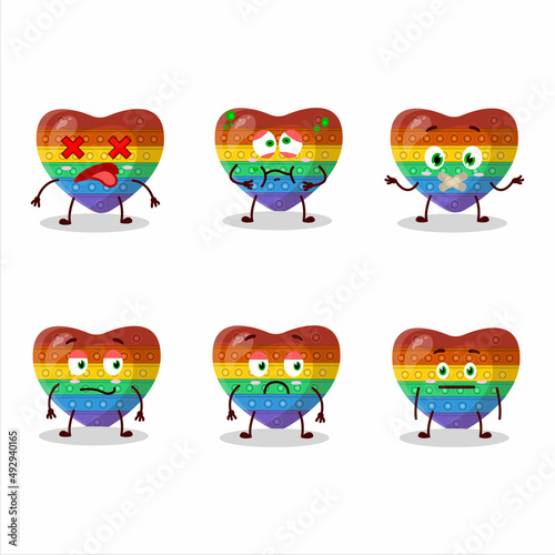 Pop it love cartoon character with nope expression