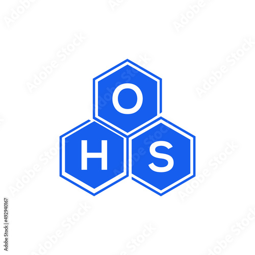 OHS letter logo design on White background. OHS creative initials letter logo concept. OHS letter design. 