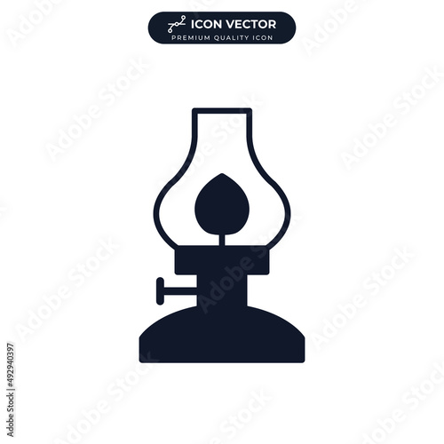 kerosene lamp. oil lamp icon symbol template for graphic and web design collection logo vector illustration