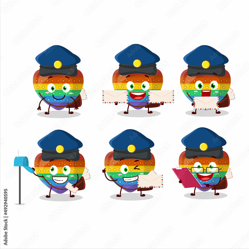 A picture of cheerful pop it love postman cartoon design concept A picture of cheerful pop it love postman cartoon design concept