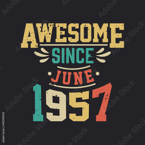 Awesome Since June 1957. Born in June 1957 Retro Vintage Birthday