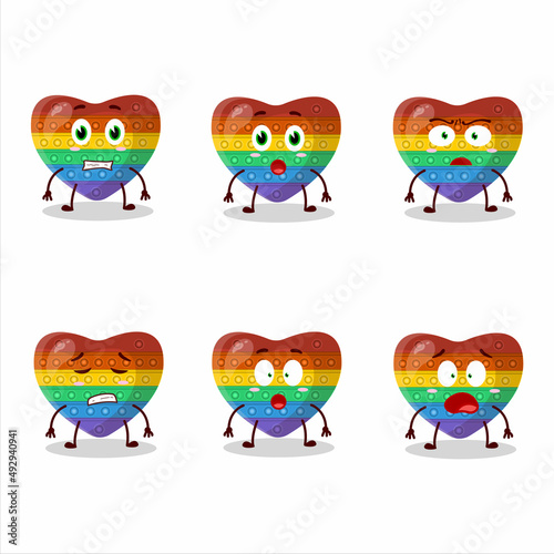 Character cartoon of pop it love with scared expression