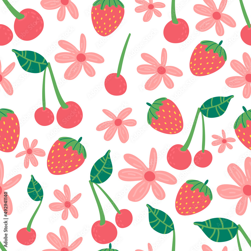 Repeating Strawberry Background