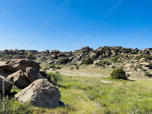 landscape with blue sky