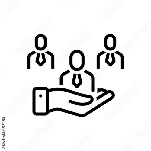 Black line icon for placement
