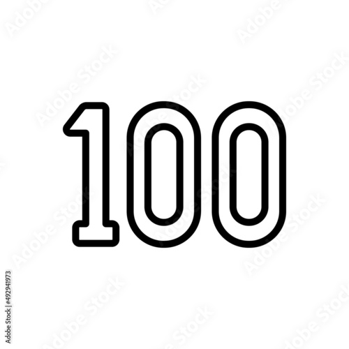 Black line icon for hundres