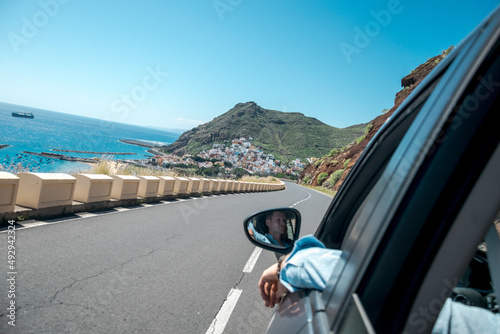 Fotomural widok na plaże i ocean z auta