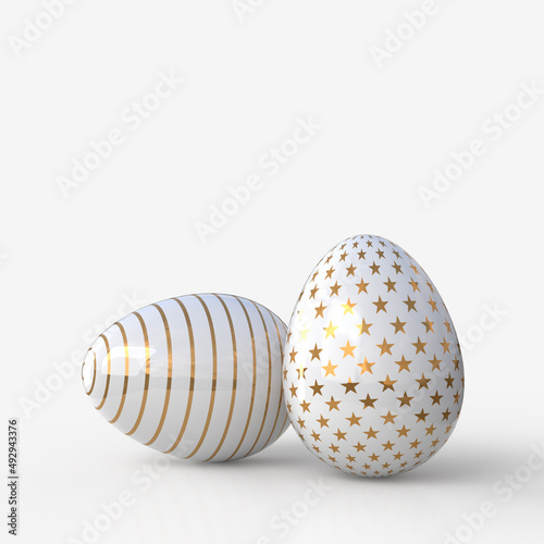 Easter eggs Greetings and presents for Happy Easter day. 3d rendering