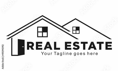 Simple elegant real estate logo design