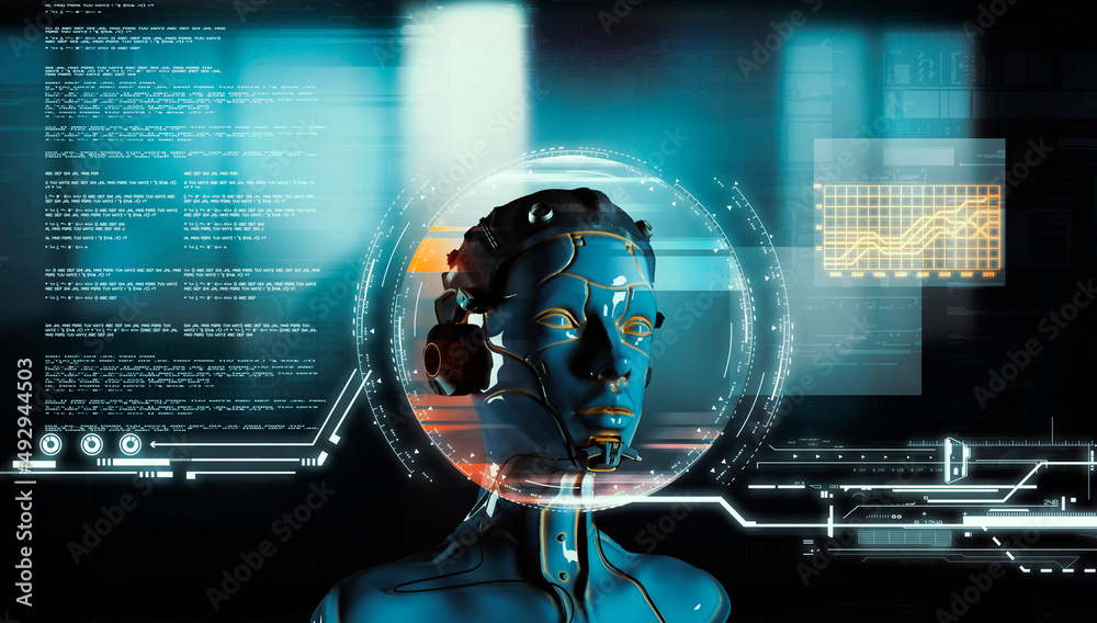Obraz premium Robot artificial intelligence