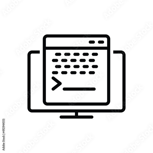 Black line icon for terminal