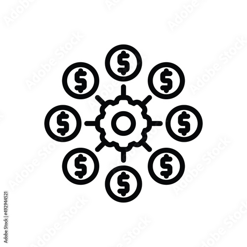 Black line icon for affiliated