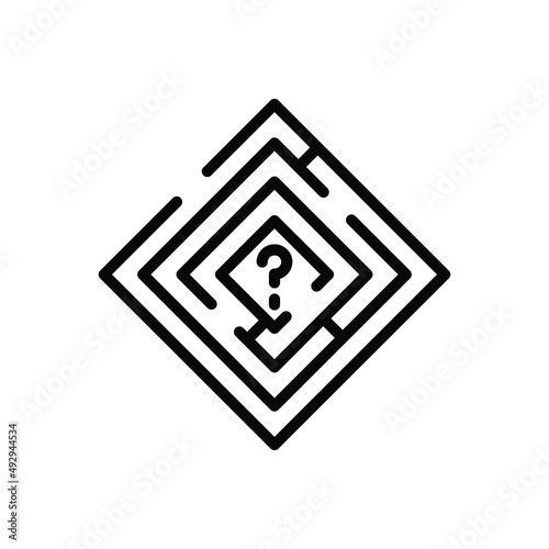 Black line icon for difficult
