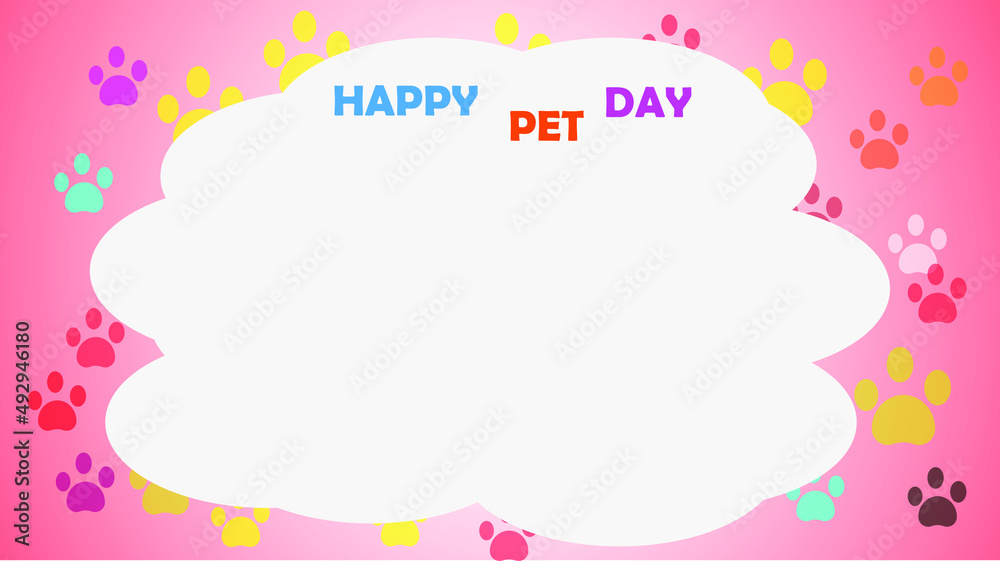 pink background with a frame happy pet day