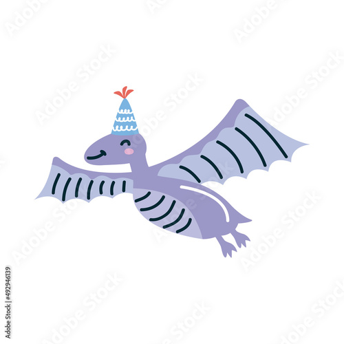 pteranodon with birthday hat
