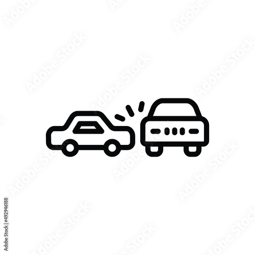 Black line icon for accidents