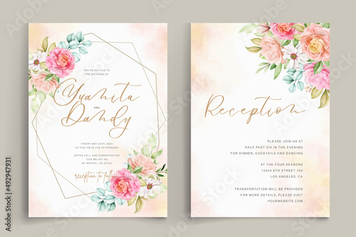 watercolor floral card with elegant flowers