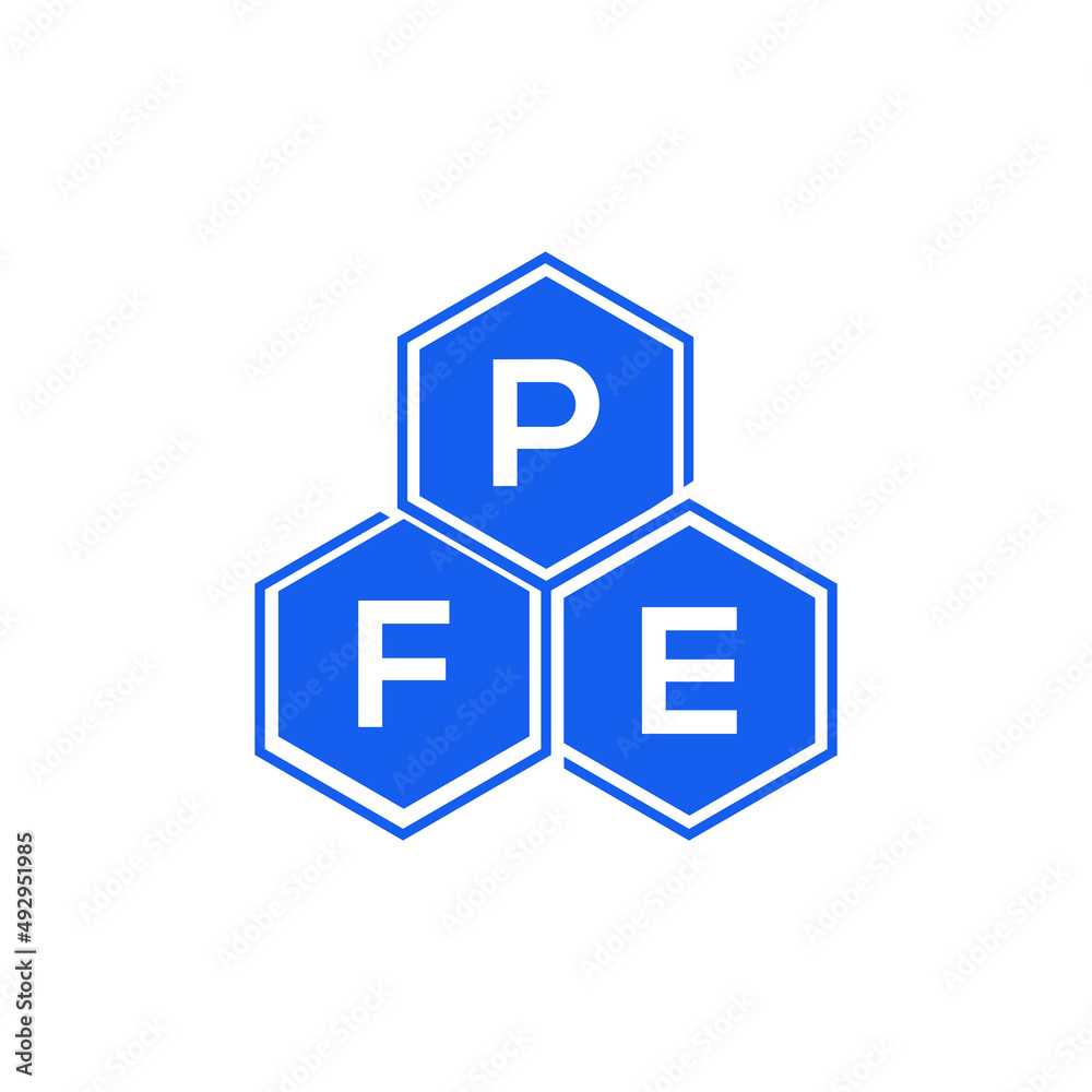 PFE letter logo design on White background. PFE creative initials letter logo concept. PFE letter design. PFE letter logo design on White background. PFE creative initials letter logo concept. PFE letter design.