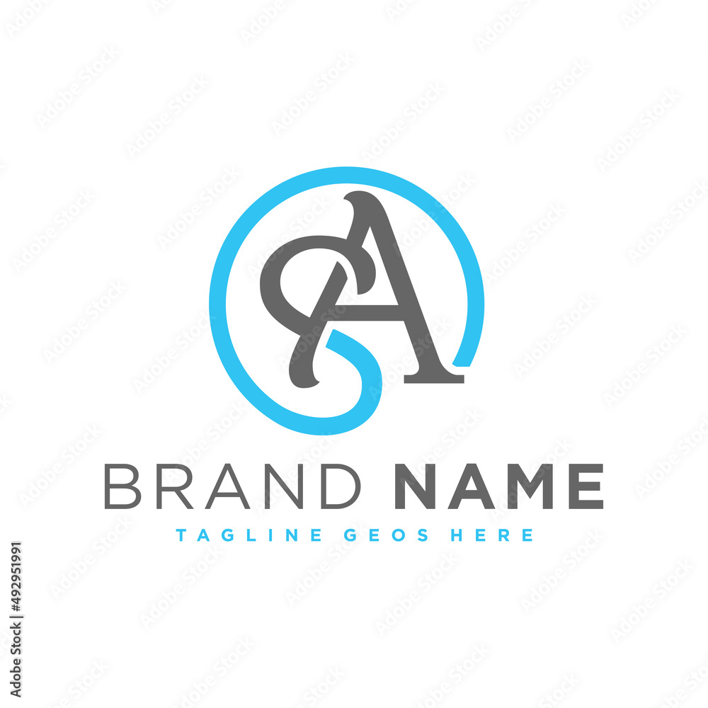 industrial business illustration logo with letter SA industrial business illustration logo with letter SA