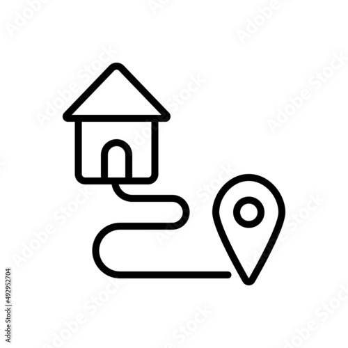Black line icon for relocation