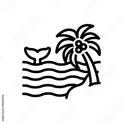 Black line icon for seas