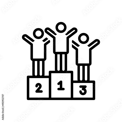 Black line icon for winners